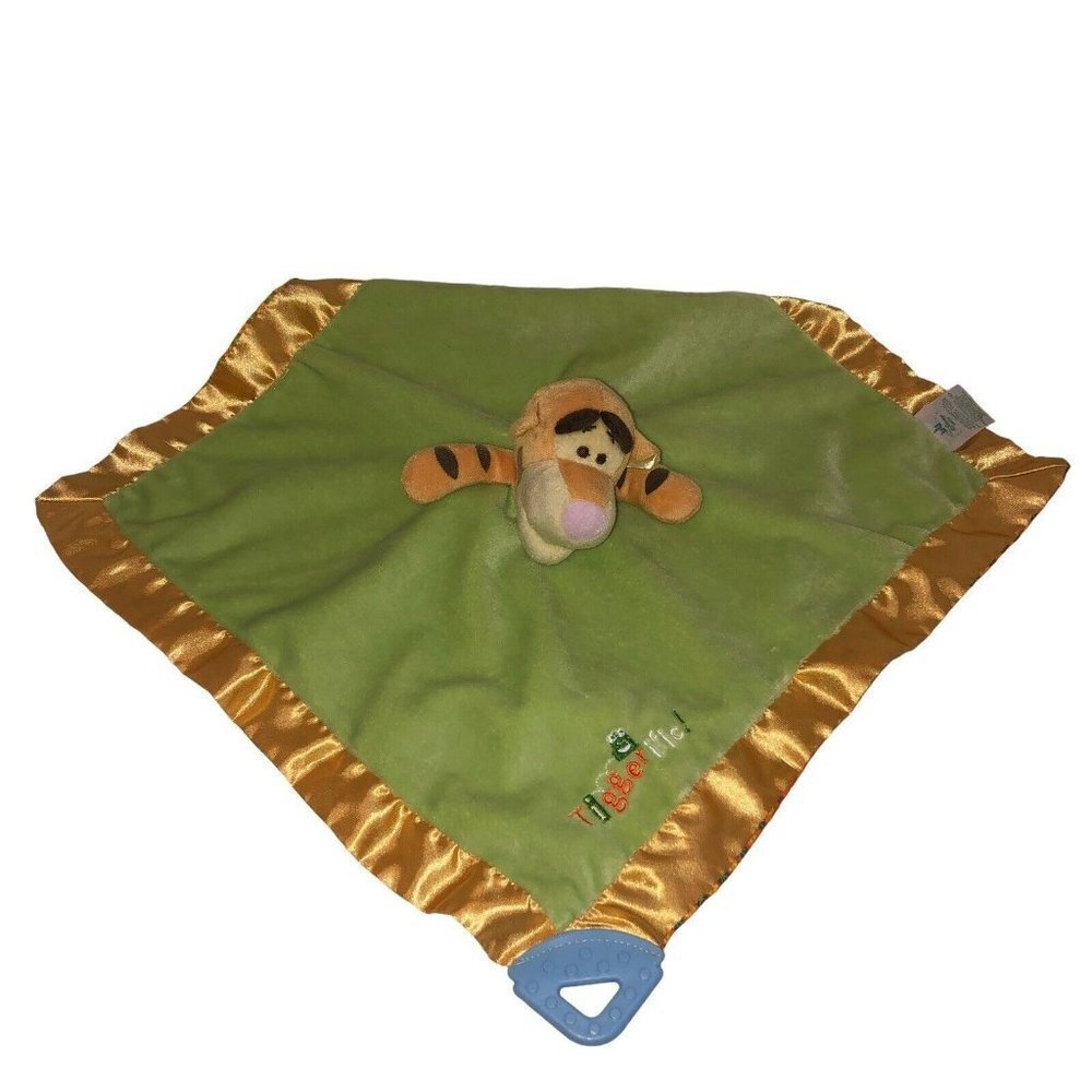 Disney Tigger Green Lovey Security Baby Blanket Satin Edge Pooh 15” Replacement